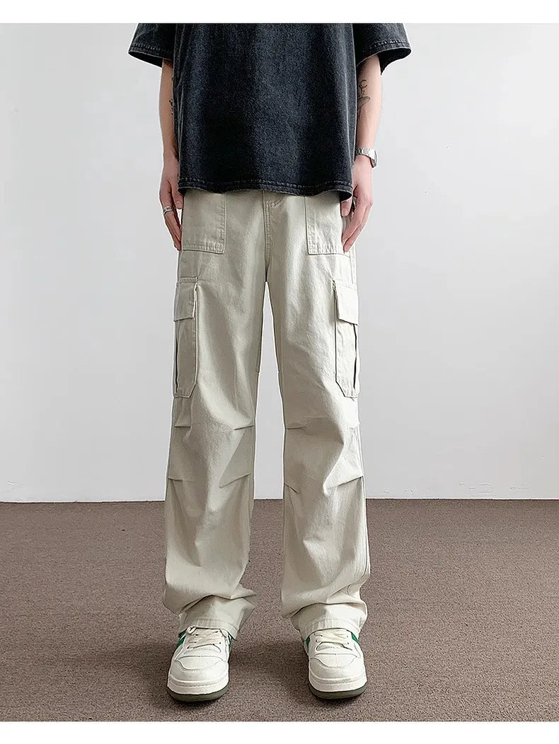 Pants Men's Trendy American Paratrooper Overalls Men's Summer Casual Handsome Outdoor Loose Straight