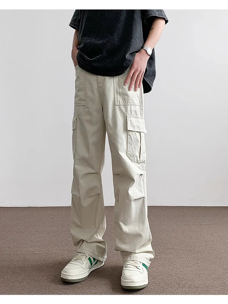 Pants Men's Trendy American Paratrooper Overalls Men's Summer Casual Handsome Outdoor Loose Straight