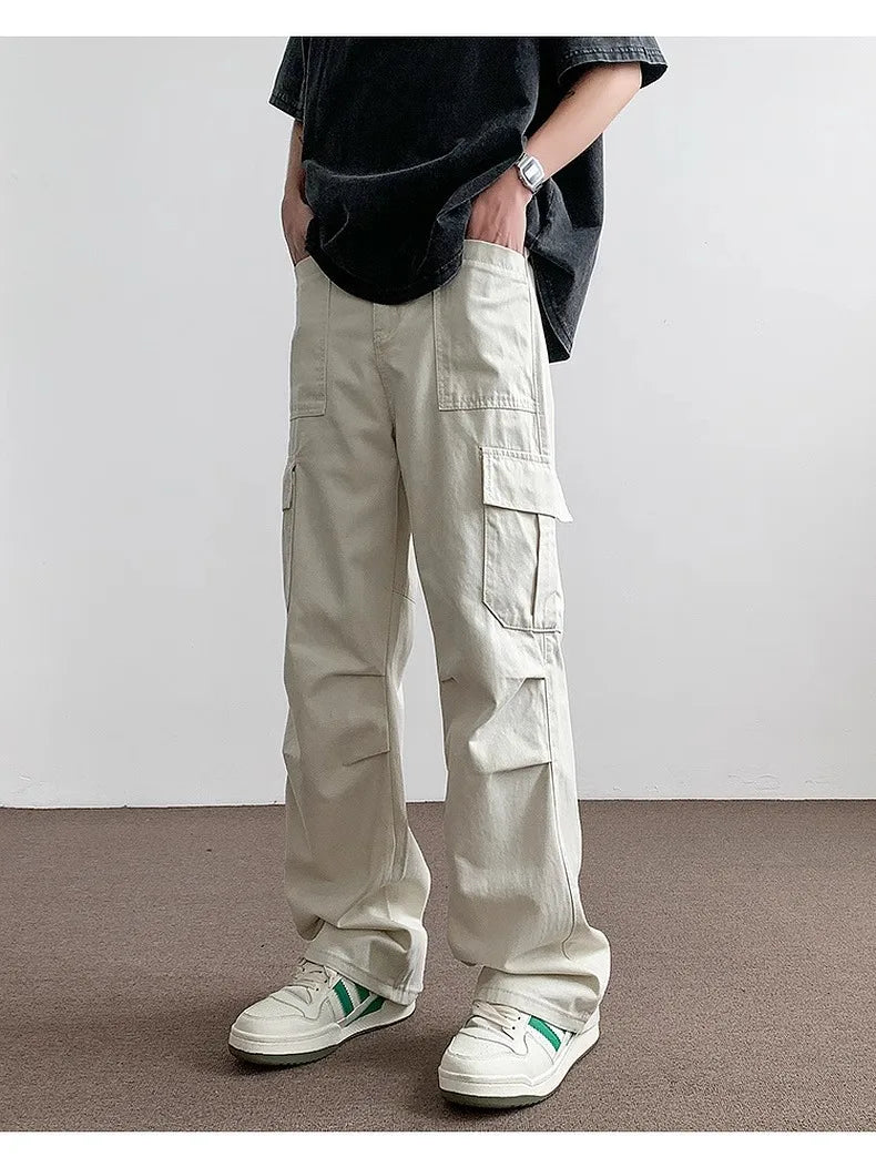 Pants Men's Trendy American Paratrooper Overalls Men's Summer Casual Handsome Outdoor Loose Straight