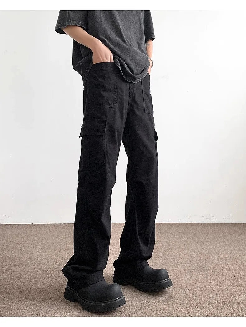 Pants Men's Trendy American Paratrooper Overalls Men's Summer Casual Handsome Outdoor Loose Straight