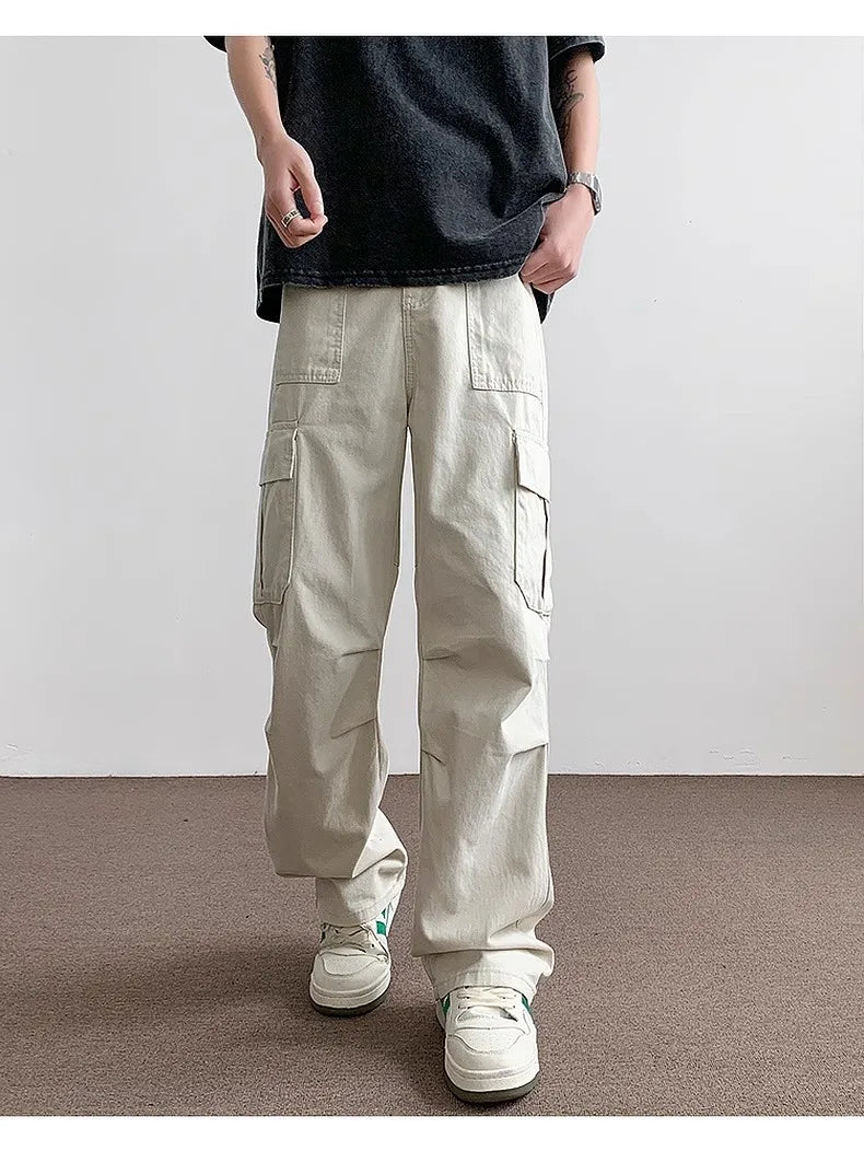 Pants Men's Trendy American Paratrooper Overalls Men's Summer Casual Handsome Outdoor Loose Straight