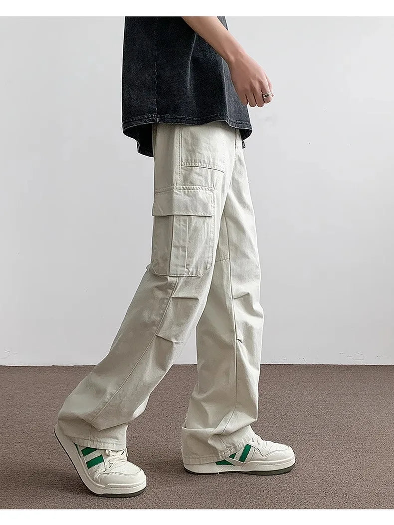 Pants Men's Trendy American Paratrooper Overalls Men's Summer Casual Handsome Outdoor Loose Straight