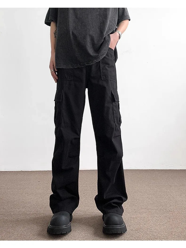 Pants Men's Trendy American Paratrooper Overalls Men's Summer Casual Handsome Outdoor Loose Straight