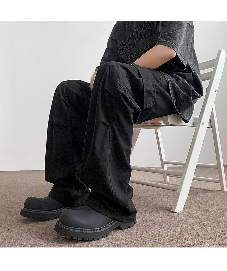 Pants Men's Trendy American Paratrooper Overalls Men's Summer Casual Handsome Outdoor Loose Straight